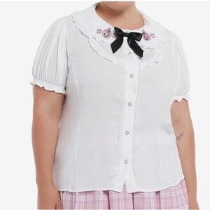 Sweet Society Pink Jack-O-Lantern Ruffle‎ Collar Top Plus Size Hot Topic